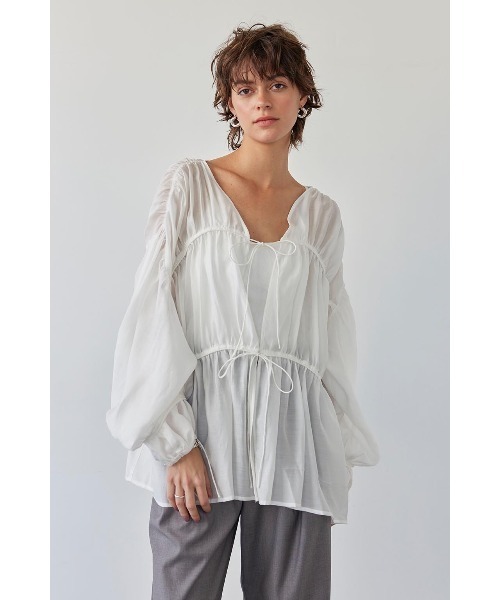 ALEXIA STAM ブラウス シャツ Gather Ribbon Blouse /ギャザー