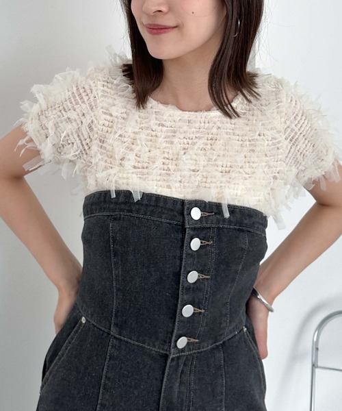 archives tシャツ Tシャツ リボンチュールコンパクトTOPS