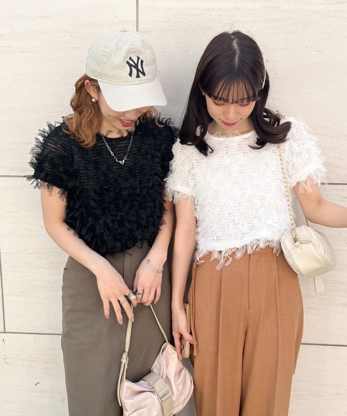archives tシャツ Tシャツ リボンチュールコンパクトTOPS