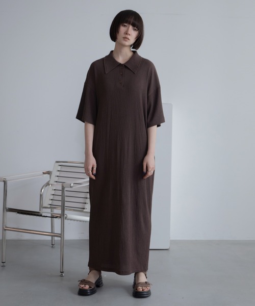 ワンピース JQシャーリングポロロングワンピース : ZOZOTOWN