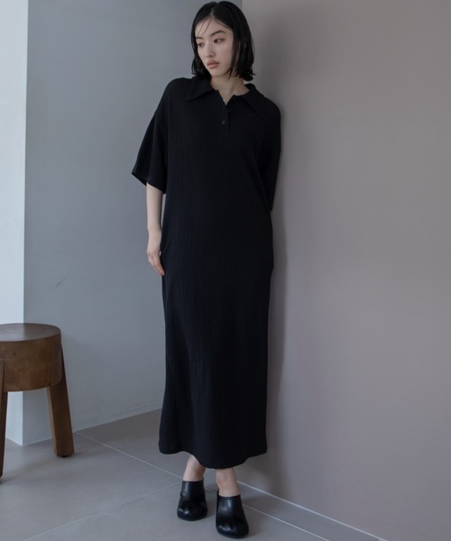 ポップコーンJQ ワンピース ribbon circular JQ onepiece greige/black