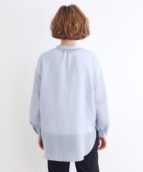grove ストライプシアーシャツ×ロゴTシャツSET レディース