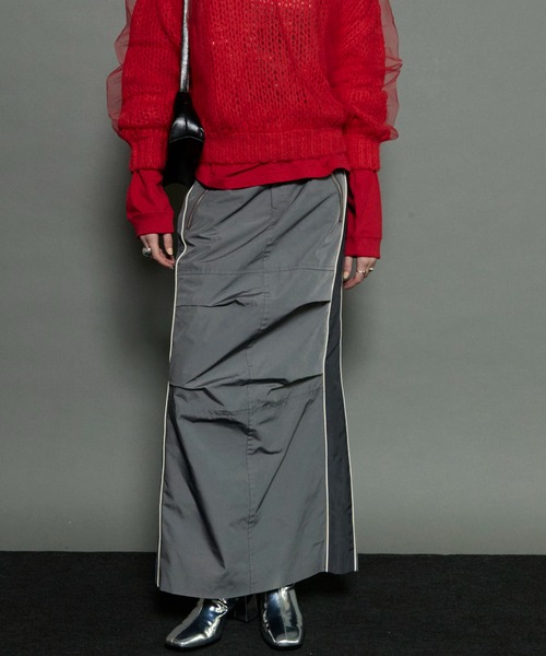 MAISON SPECIAL トラックマキシスカート　レッド　赤　ロング MAISON SPECIAL(メゾンスペシャル)｜Track Maxi Skirt/トラックマキシ