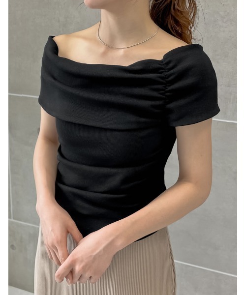 tシャツ 「ZOZO限定」アシンメトリー オフショルダー 半袖トップス レディース セール】【ZOZO限定】アシンメトリー オフショルダー 半袖