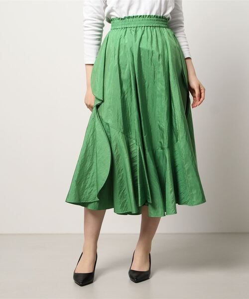 LANVIN en Bleu 「LANVIN Bleu」 フレアスカート 38 グリーン