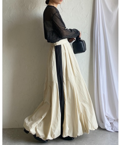 She's Closet スカート ボリュームフレアロングサイドライン