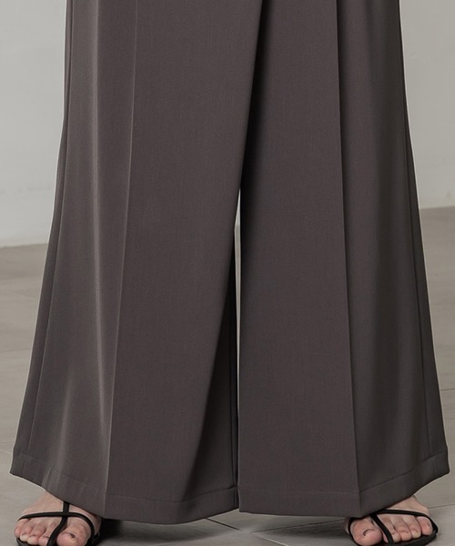 PUBLIC TOKYO スラックス パンツ アシメラップストレートパンツ  