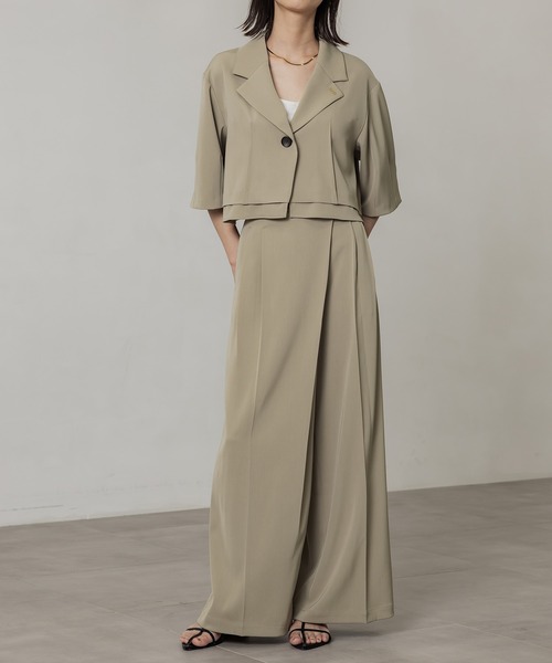 PUBLIC TOKYO スラックス パンツ アシメラップストレートパンツ  