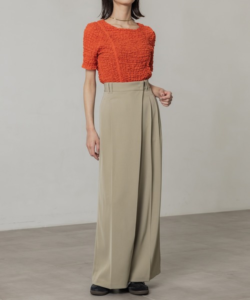 PUBLIC TOKYO スラックス パンツ アシメラップストレートパンツ  