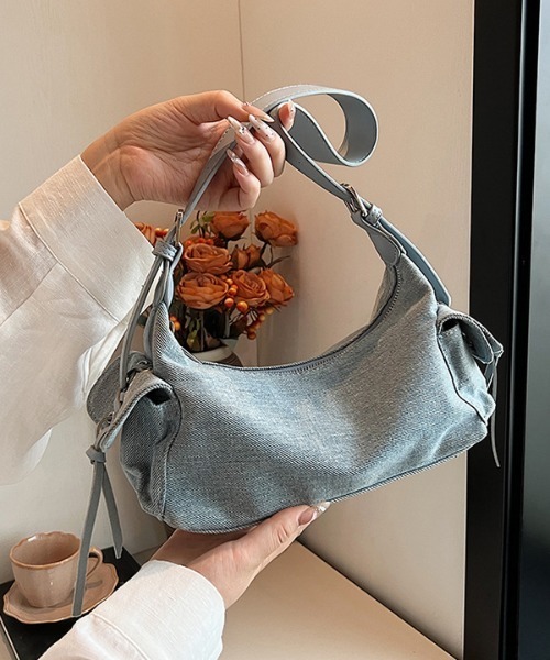 レースアップデザイン ショルダーバッグ グレー SLY ショルダーバッグ バッグ LACE UP SHOULDER BAG レース