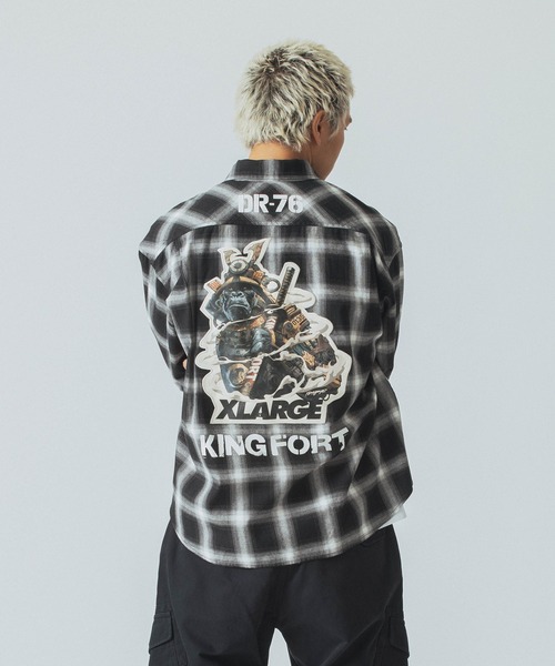 XLARGE シャツ XLARGE×Dragon76 PLAID SHIRT メンズ レディース 