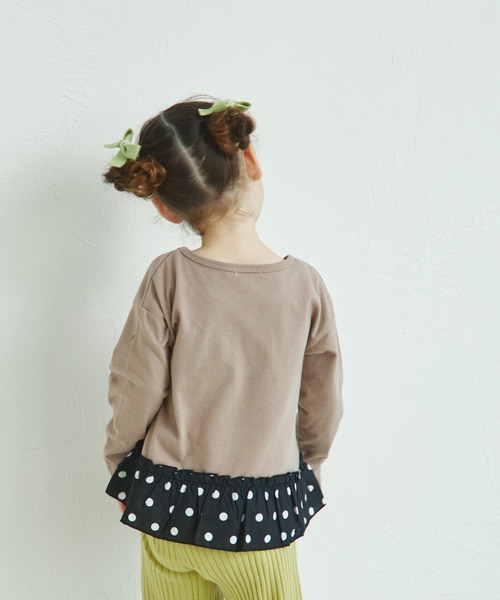 pairmanon（ペアマノン） tシャツ 花柄 ドット バックフリル 長袖 T