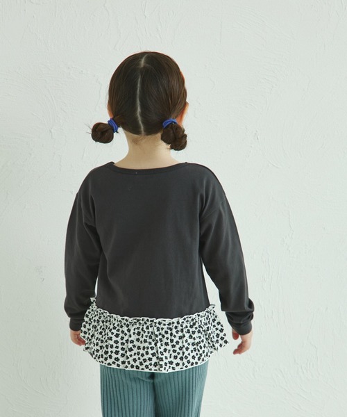 pairmanon（ペアマノン） tシャツ 花柄 ドット バックフリル 長袖 T