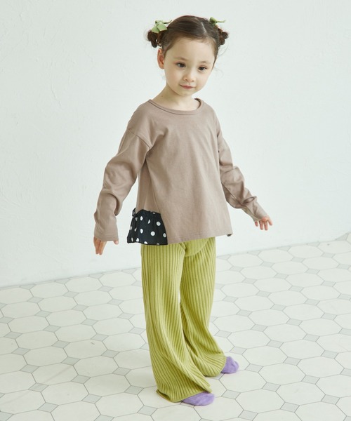 pairmanon（ペアマノン） tシャツ 花柄 ドット バックフリル 長袖 T