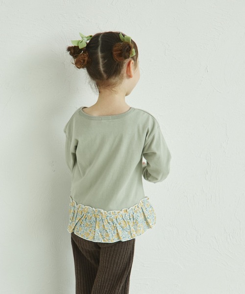 pairmanon（ペアマノン） tシャツ 花柄 ドット バックフリル 長袖 T