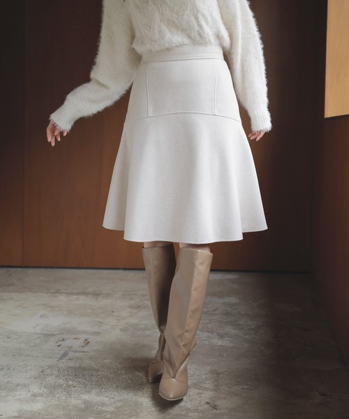 VIS（ビス） スカート 「洗える」ジャージメルトンニーレングス