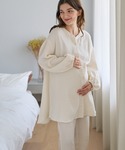マタニティパジャマ 授乳ブラ マタニティ コッ...の詳細画像1