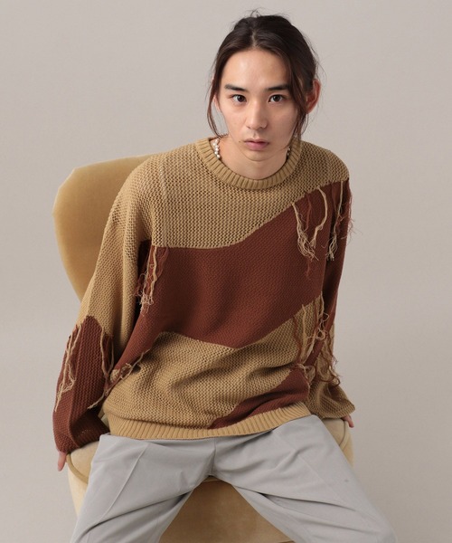 TASTE by Knit セーター ニット 「TASTE by Knit」Mesh switching knit