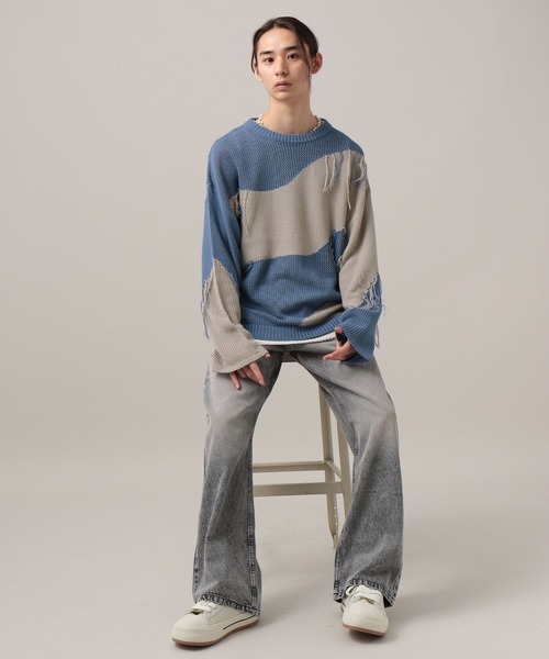 ニット/セーター hella thermal knit pullover ヘラ Hella 24秋冬 2WAY KNIT PULLOVER トップス ニット プルオーバー