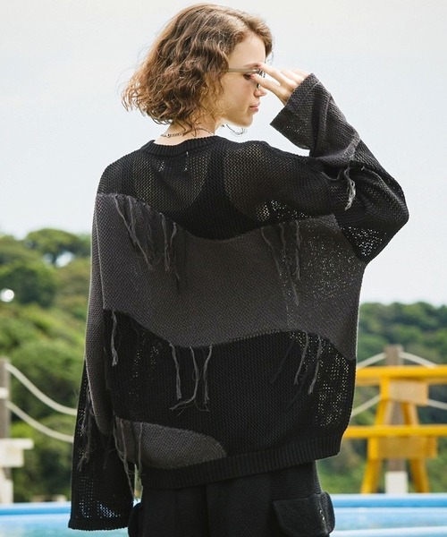 TASTE by Knit セーター ニット 「TASTE by Knit」Mesh switching knit
