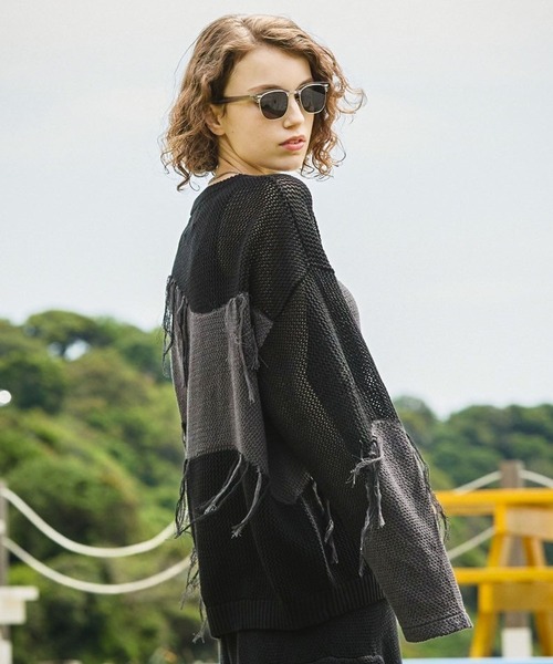 TASTE by Knit セーター ニット 「TASTE by Knit」Mesh switching knit