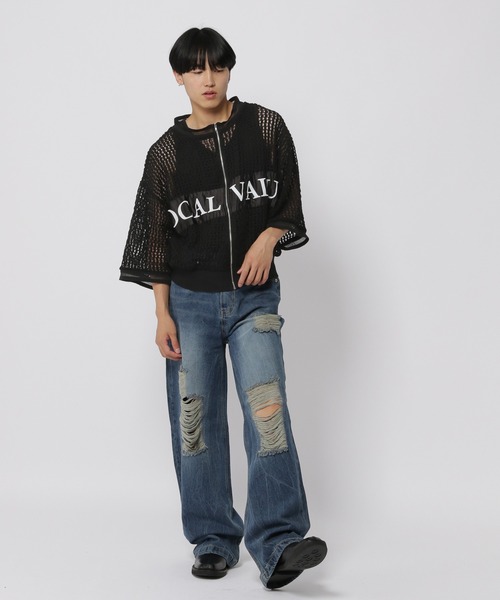 ASCLO（エジュクロ） カーディガン ASCLO／ローカルメッシュZIP UP 