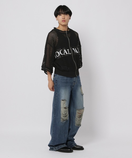 ASCLO（エジュクロ） カーディガン ASCLO／ローカルメッシュZIP UP 