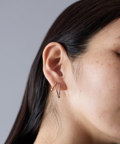 Jouete（ジュエッテ） ピアス ダブルピアス オーバル コンビカラー