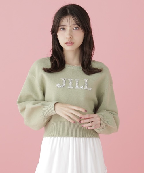 ニット セーター ライティングロゴニット レディース JILL by STUART ニット セーター クリスタルビジューロゴニット