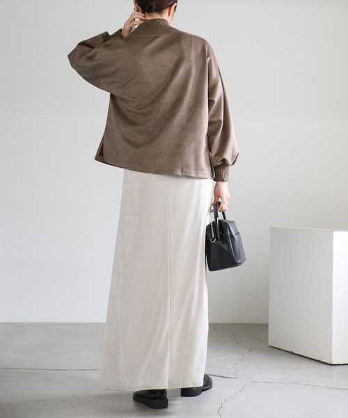 select MOCA（セレクトモカ） スエードポンチネックリブトップス