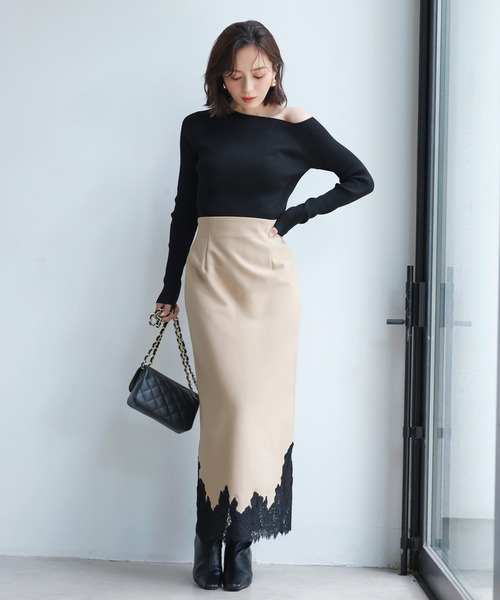 anuans（アニュアンス） ニット セーター アシンメトリーリブニット