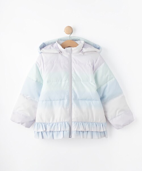 ジャケット ブルゾン 「撥水」フード2WAY総柄フリルブルゾン キッズ 
