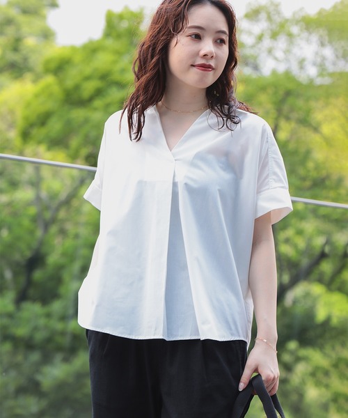 ースブラウス BEAMS HEART ブラウス シャツ スキッパー プルオーバーシャツ