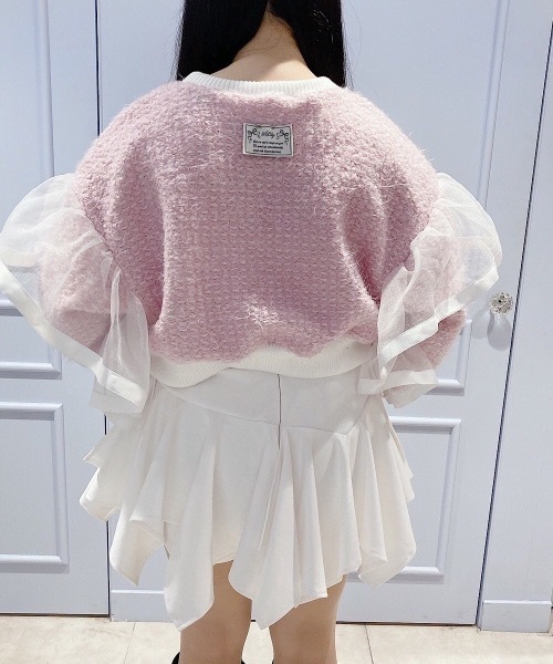 LiLi品 lilLilly tシャツ ラメフリルニット レディース : ZOZOTOWN