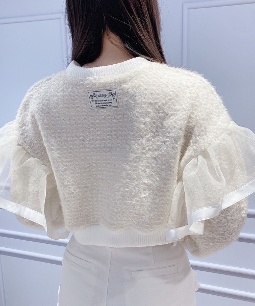 LiLi品 lilLilly tシャツ ラメフリルニット レディース : ZOZOTOWN