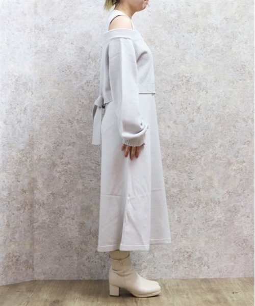 axes femme（アクシーズ ファム） ワンピース ラメカーデ×ニット