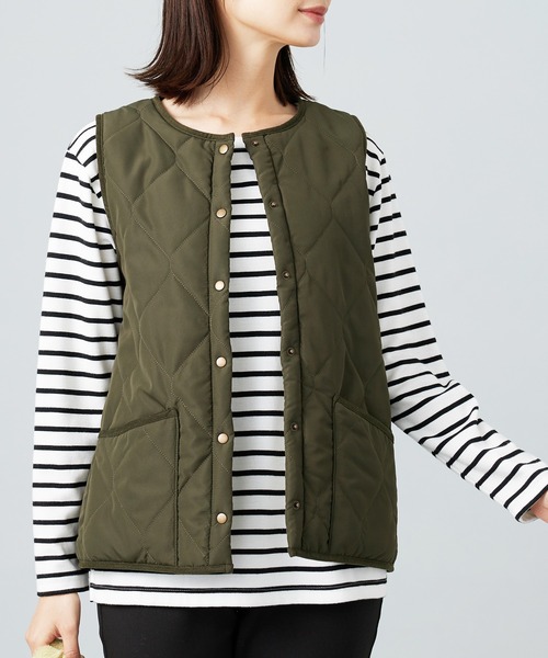 BELLUNA PLUS（ベルーナプラス） ベスト ジレ 裏ファー素材中わた