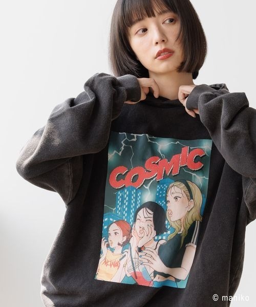 パーカー 「PBLIM×manikoコラボ」グラフィックフーディ レディース メンズ