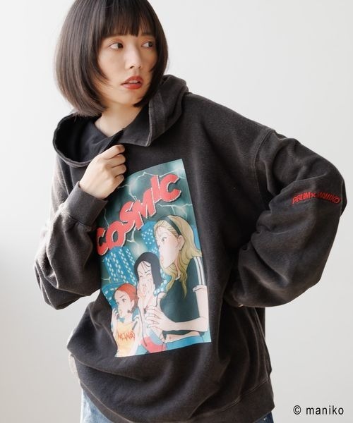 パーカー 「PBLIM×manikoコラボ」グラフィックフーディ レディース メンズ PBLIM パーカー 「PBLIM×manikoコラボ」グラフィックフーディ