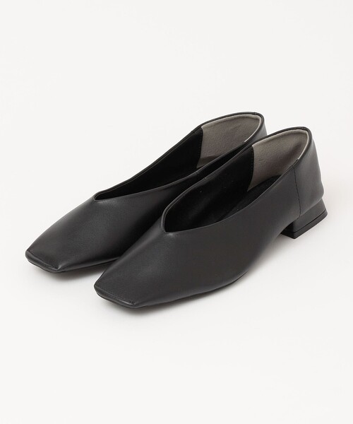 quaranciel パンプス quaranciel: Vカット スクエア トゥ フラット