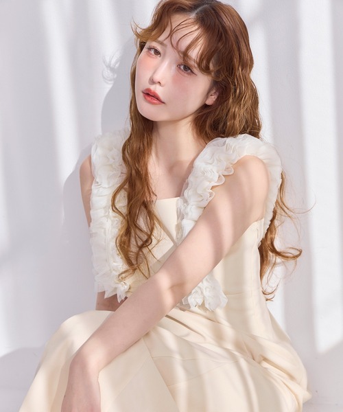 ミントグリーン チュールロングワンピース　nice claup ミントグリーン チュールロングワンピース nice claup - メルカリ