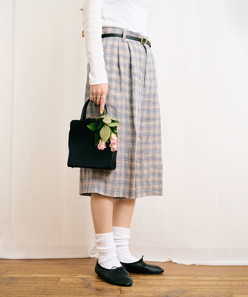 fig London パンツ OMBRE CHECK half pants レディース