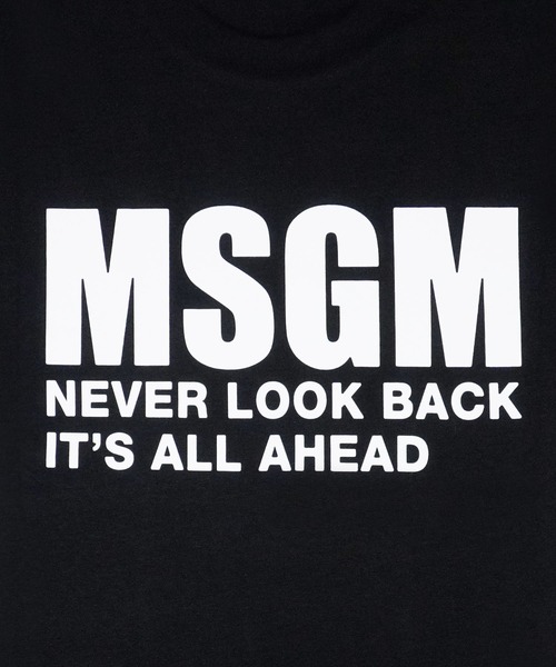 tシャツ 「New Basic」NEVER LOOK BACK ステートメントロゴTシャツ レディース MSGM tシャツ 「New Basic」NEVER LOOK BACK ステートメントロゴ