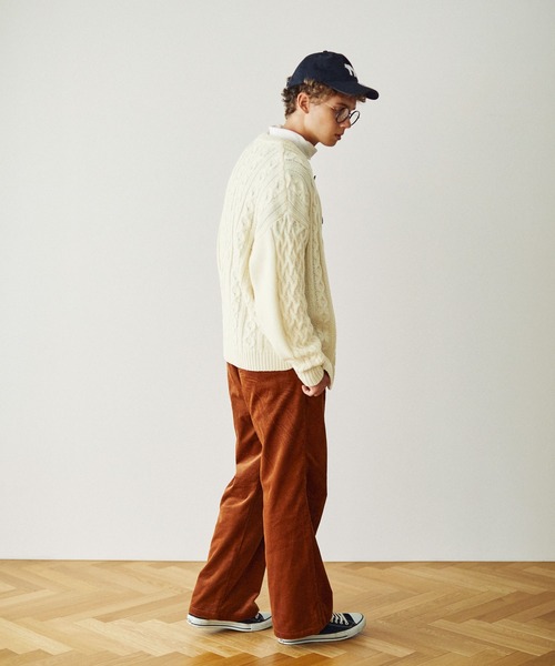 「EMMA CLOTHES」 ニットカーディガン M ライトカーキ メンズ_画像7