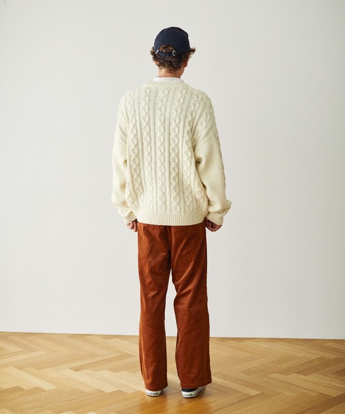 「EMMA CLOTHES」 ニットカーディガン M ライトカーキ メンズ_画像9
