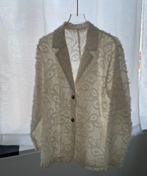 限定価格!即発送andrea&co 新品フリンジジャガードジャケット完売品♡ AIC. ジャケット テーラードジャケット シアーフリンジ