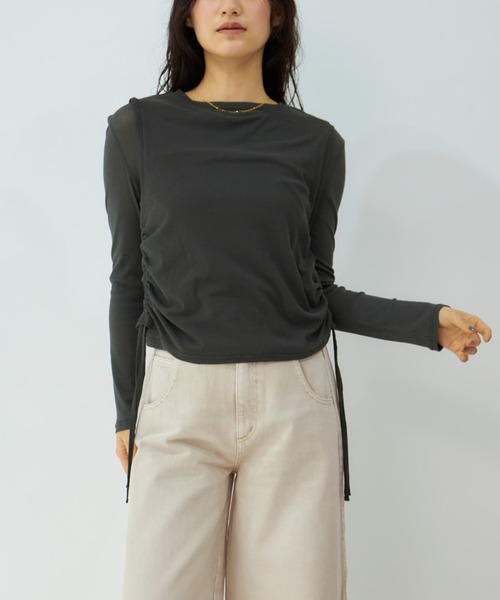 tシャツ ドロストタンクシアーカットソーセット 「低身長・小柄女性」 レディース