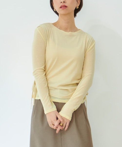 tシャツ ドロストタンクシアーカットソーセット 「低身長・小柄女性」 レディース