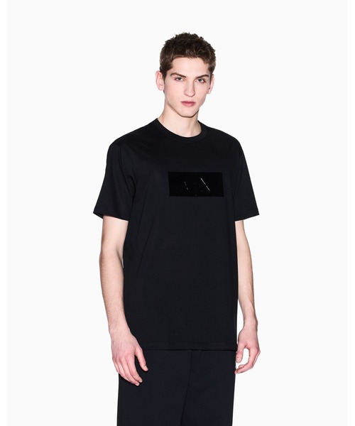 tシャツ 「A|X アルマーニ エクスチェンジ」シャイニーボックスロゴ 半袖クルーネックTシャツ/REGULAR メンズの画像