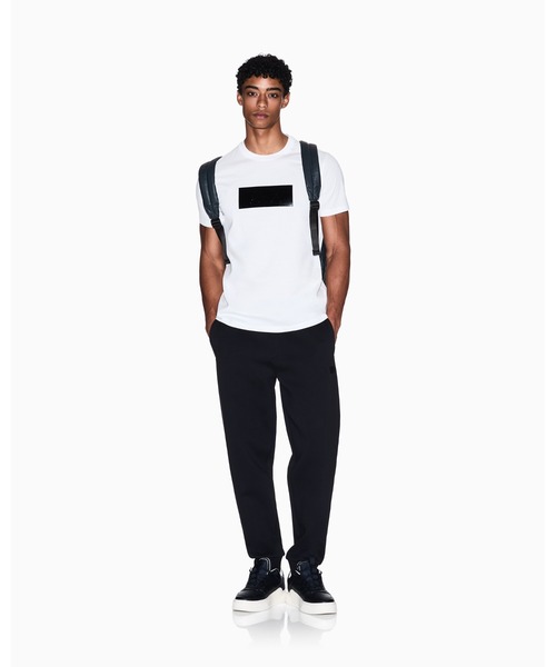 tシャツ 「A|X アルマーニ エクスチェンジ」シャイニーボックスロゴ 半袖クルーネックTシャツ/REGULAR メンズの画像